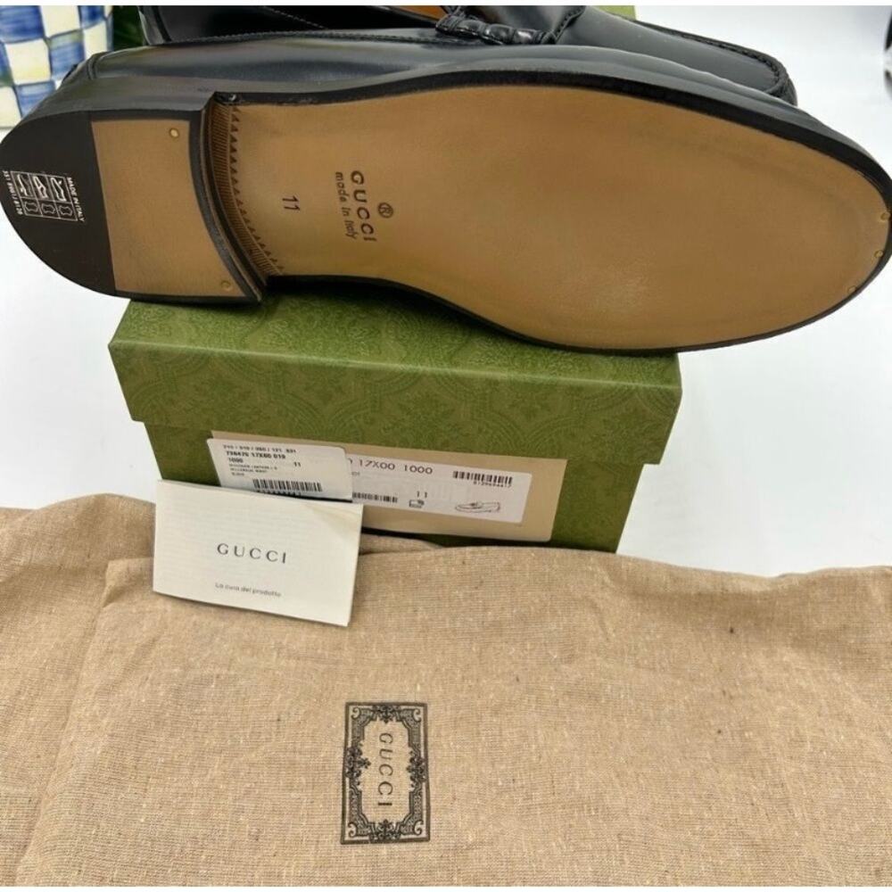 Men’s Gucci interlocking GG Leather loafers size 11 made in Italy - Picture 12 of 15